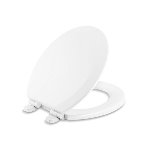 Kohler® 25884-0 Toilet Seat, Triko™, Round Bowl, Closed Front, Molded Wood, White, Slow Close Hinge