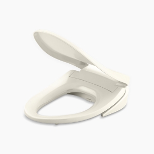 Kohler® 26132-CSP-96 26132-CSP Nightlight Toilet Seat, PureWash® E545, Elongated Bowl, Plastic, Biscuit, Slow Close Hinge