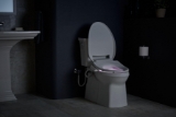 Kohler® 26132-CSP-96 26132-CSP Nightlight Toilet Seat, PureWash® E545, Elongated Bowl, Plastic, Biscuit, Slow Close Hinge