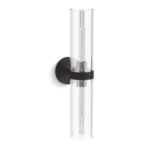 Kohler® 27263-SC02-BLL Purist® Light Sconce, T10 Lamp, 120 VAC, Matte Black Housing, (2) Lamps