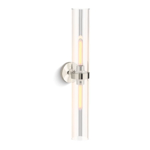 Kohler® 27264-SC02-SNL Purist® Light Sconce, CFL Lamp, 120 VAC, Polished Nickel Housing, (2) Lamps