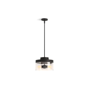 Kohler® 27265-PE02-BLL Standard Pendent Light, (2) CFL Lamps, Matte Black Housing