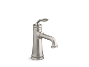 Kohler® 27379-4-BN Bellera® Single Handle Bathroom Sink Faucet, 1.2 gpm Flow Rate, 3-9/16 in H Spout, 1 Handle, Clicker Drain, 1 Faucet Hole, Vibrant® Brushed Nickel
