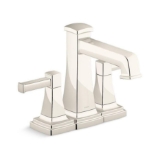 Kohler® 27398-4-SN Riff® Centerset Bathroom Sink Faucet, Vibrant® Polished Nickel, 2 Handles, Clicker Drain, 1.2 gpm Flow Rate
