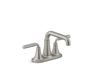 Kohler® 27414-4N-BN Tone™ Centerset Bathroom Sink Faucet, Vibrant® Brushed Nickel, 2 Handles, Clicker Drain, 0.5 gpm Flow Rate