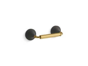 Kohler® 27429-BMB Tone™ Pivoting Toilet Paper Holder, Matte Black with Brushed Moderne Brass