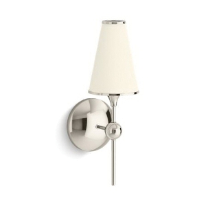Kohler® Parohn™ 27858-SC01-SNL Dimmable Upward Arm Sconce, (1) Type B Lamp, 120V, Polished Nickel Housing