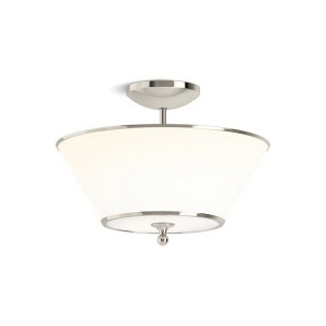Kohler® Parohn™ 27859-FM02-SNL Dimmable Semi-Flush Light, (2) Type A Lamps, 100 W Fixture, 120 V, Polished Nickel Housing