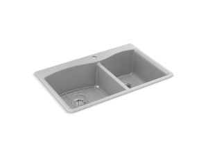 Kohler® 28002-1-CM4 Kennon® 33" Top-/Undermount Double-Bowl Kitchen Sink, Matte Grey