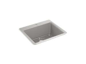 Kohler® 28003-1-CM4 Kennon® 25" Top-/Undermount Single-Bowl Kitchen Sink, Matte Grey