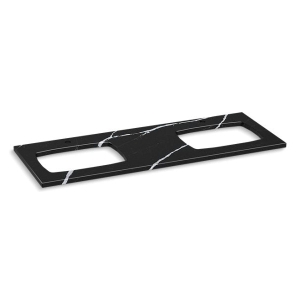 Kohler® 28257-EMQ Silestone® Vanity Top With Carillon® Double Cutout, 1-3/16 in OAH x 61-1/8 in OAW x 22-7/16 in OAD, Quartz Top, Eternal Marquina Top