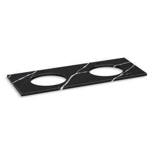 Kohler® 28259-EMQ Silestone® Quartz 61 in Vanity Top With Double Oval Cutouts, Eternal Marquina