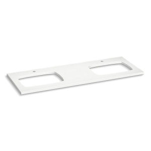 Kohler® 28260-MMW Silestone® Vanity Top With Carillon® Double Cutout, 1-3/16 in OAH x 61-1/8 in OAW x 22-7/16 in OAD, Quartz Top, Miami White Top