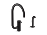 Kohler® 28272-BL Components® Kitchen Faucet, 1.5 gpm Flow Rate, High Arc Swing Spout, Matte Black, 1 Handle