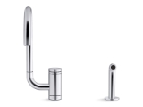 Kohler® 28272-BL Components® Kitchen Faucet, 1.5 gpm Flow Rate, High Arc Swing Spout, Matte Black, 1 Handle