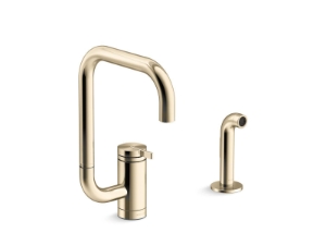 Kohler® 28274-AF Components® Kitchen Faucet, 1.5 gpm Flow Rate, High Arc Swing Spout, Vibrant® French Gold, 1 Handle