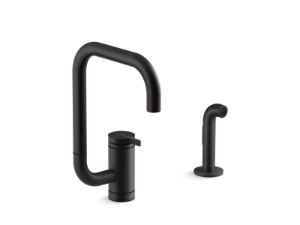 Kohler® 28274-BL Components® Kitchen Faucet, 1.5 gpm Flow Rate, High Arc Swing Spout, Matte Black, 1 Handle