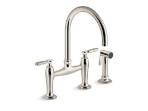 Kohler® 28356-SN Edalyn™ by Studio McGee Kitchen Sink Faucet with Side Sprayer, 1.5 gpm Flow Rate, Vibrant® Polished Nickel