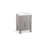 Kohler® 28379-ASB-1WT Quo® 24" Bathroom Vanity Cabinet With Sink and Quartz Top, Mohair Grey