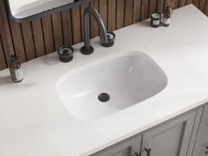 Kohler® 28383-ASB-1WT Quo® 48" Bathroom Vanity Cabinet With Sink and Quartz Top, Mohair Grey