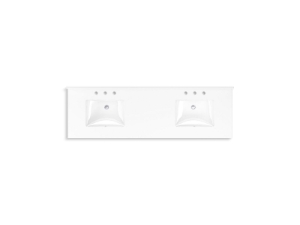 Kohler® 40642-BD1-BWK Kresla® 72 in Bathroom Vanity Cabinet With Sinks and Quartz Top, Carbon Oak