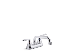 Kohler® 30619-CP Jolt Sink Faucet, 4 gpm Flow Rate, 4 in Center, Swivel Spout, Polished Chrome, 2 Handles