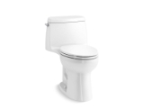 Kohler® 30810-0 1-Piece Toilet, Santa Rosa™, Compact Elongated Bowl, 12 in Rough-In, 1.28 gpf Flush Rate, White