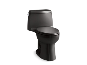 Kohler® 30810-7 1-Piece Toilet, Santa Rosa™, Compact Elongated Bowl, 12 in Rough-In, 1.28 gpf, Black Black