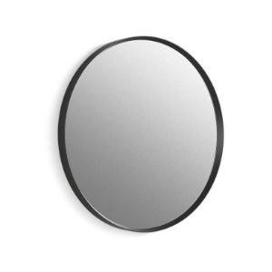 Kohler® 31367-BLL Essential Wall Mount Bathroom Mirror, Round Shape, 1.37 in L 22 in W, Matte Black