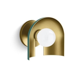 Kohler® 31782-SC01-6GL Jabot One Light Sconce, G25 Lamp, 120 V, Jade/Brushed Moderne Brass Accents Housing, (1) Lamp