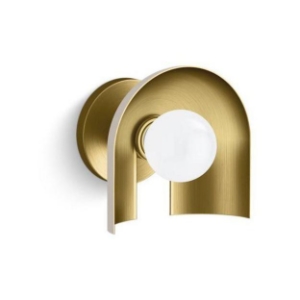 Kohler® 31782-SC01-SLG Jabot One Light Sconce, G25 Lamp, 120 V, Biscuit Satin/Brushed Moderne Brass Housing, (1) Lamp