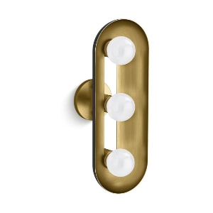 Kohler® 31784-SC03-BML Jabot® Three-Light Sconce, Black with Brass Trim