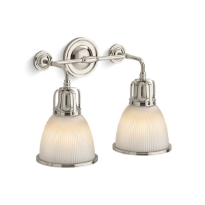 Kohler® 32282-SC02-SNL Light Sconce, (2) CFL Lamps, 120VAC, Polished Nickel Housing