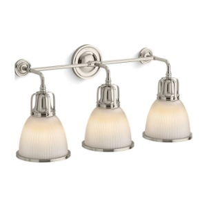 Kohler® 32283-SC03-SNL Light Sconce, (3) CFL Lamps, 120VAC, Polished Nickel Housing