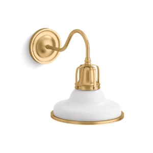 Kohler® 32285-SC01-WGL Light Sconce, (1) CFL Lamp, 120 VAC, White with Gold Trim Housing