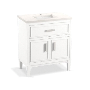 Kohler® 33544-ASB-0 Southerk® 30 in Bathroom Vanity Cabinet With Sink and Quartz Top, White