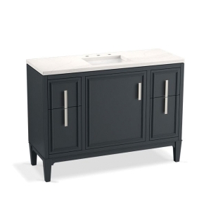 Kohler® 33546-ASB-1WX Southerk™ Bathroom Vanity Set, 35-13/16 in OAH x 48-7/16 in OAW x 18-1/16 in OAD, Floor Mount, Slate Grey Cabinet