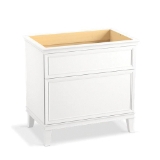 Kohler® 33559-1WA Harken™ Bathroom Vanity Cabinet, 34-1/2 in OAH x 36 in OAW x 21-7/8 in OAD, Wall Mount, Linen White Cabinet