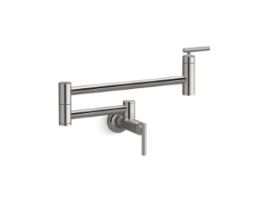 Kohler® 35745-TT Pot Filler, 5.2 gpm Flow Rate, Articulating Spout, Titanium, 1 Handle, Vibrant® Titanium