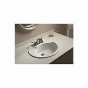 Sterling® P442004-0 Self-Rimming Bathroom Sink With Overflow, Sanibel®, Oval Shape, 4 in Faucet Hole Spacing, 20 in L x 17 in W x 8 in H, Drop-In Mount, Vitreous China, White