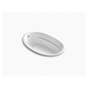 Kohler® 6347-GH-96 Sunward® Heated Air Bathtub, BubbleMassage™, Oval Shape, 66 in L x 42 in W, Reversible Drain, Biscuit
