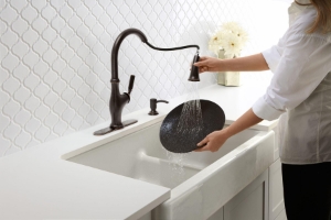 Kohler® 6426-TRF Whitehaven® Kitchen Sink, Truffle, 35-1/2 in W Bowl x 9 in D Bowl, Enameled Cast Iron