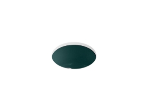 Kohler® 6565-17 Porto Fino™ Kitchen Sink, Flat/Round Shape, Enameled Cast Iron, Teal