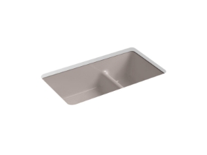 Kohler® 6625-TRF Iron/Tones® Smart Divide® 33" Top-/Undermount Double-Bowl Kitchen Sink, Truffle