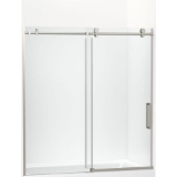 Kohler® 701694-L-BNK Composed® Sliding Bath Door, Frameless Frame, Crystal Clear Tempered Glass, Anodized Brushed Nickel, 3/8 in THK Glass, 56-1/8 to 59-7/8 in W Opening