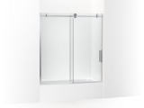 Kohler® 701694-L-SHP Composed® Sliding Bath Door, Frameless Frame, Crystal Clear Tempered Glass, Bright Polished Silver, 56-1/8 to 59-7/8 in W Opening