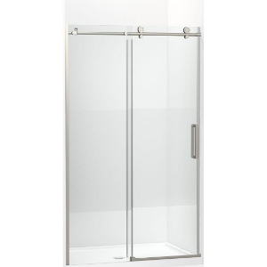 Kohler® 701695-G81-BNK Composed® Sliding Door, Frameless Frame, Crystal Clear Tempered Glass, Anodized Brushed Nickel, 3/8 in THK Glass, 74-7/8 in H Opening, 44-1/8 to 47-7/8 in W Opening
