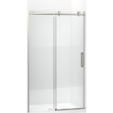 Kohler® 701695-G81-BNK Composed® Sliding Door, Frameless Frame, Crystal Clear Tempered Glass, Anodized Brushed Nickel, 3/8 in THK Glass, 74-7/8 in H Opening, 44-1/8 to 47-7/8 in W Opening