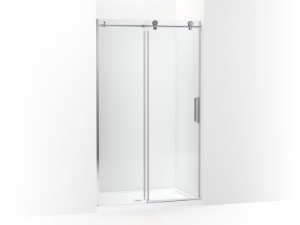 Kohler® 701695-L-SHP Composed® Sliding Shower Door, Frameless Frame, Crystal Clear Tempered Glass, Bright Polished Silver, 44-1/8 to 47-7/8 in W Opening