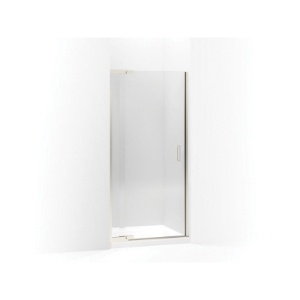 Kohler® 702011-L-BN Pivot Shower Door, Tempered Glass, Frameless Vibrant® Brushed Nickel Frame, 33 to 36 in Opening Width, 1/4 in THK Glass